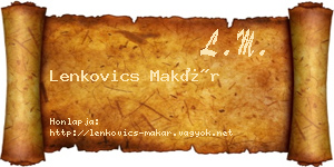 Lenkovics Makár névjegykártya